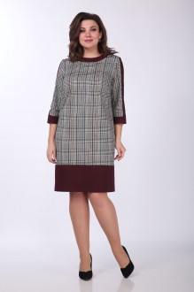 Платье Lady Style Classic 1702 серый+бордовый #1