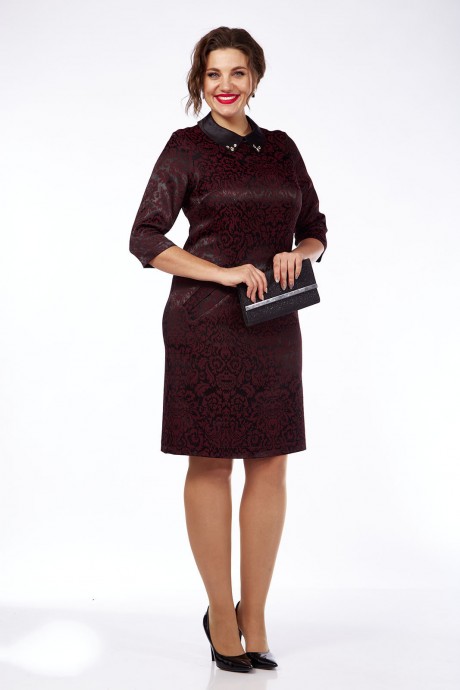 Вечернее платье Lady Style Classic 585/4 черный+бордовый размер 46-54 #1