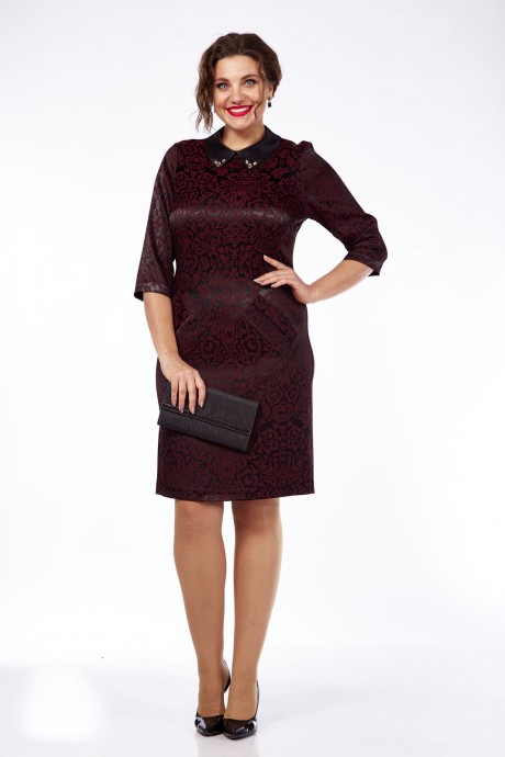Вечернее платье Lady Style Classic 585/4 черный+бордовый размер 46-54 #2