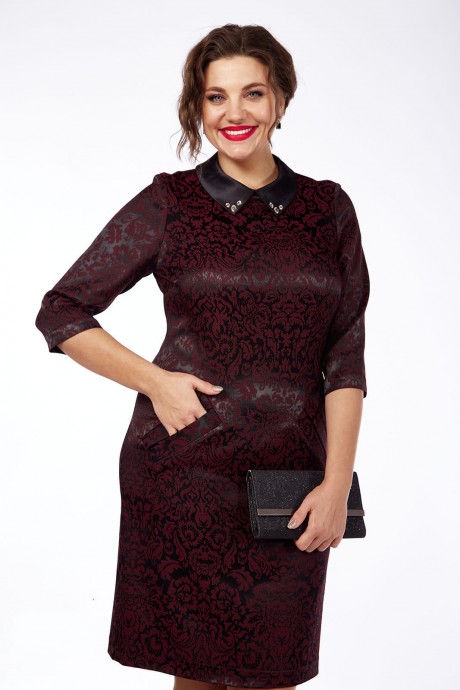 Вечернее платье Lady Style Classic 585/4 черный+бордовый размер 46-54 #3
