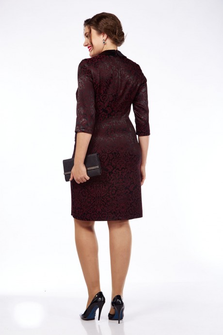Вечернее платье Lady Style Classic 585/4 черный+бордовый размер 46-54 #4