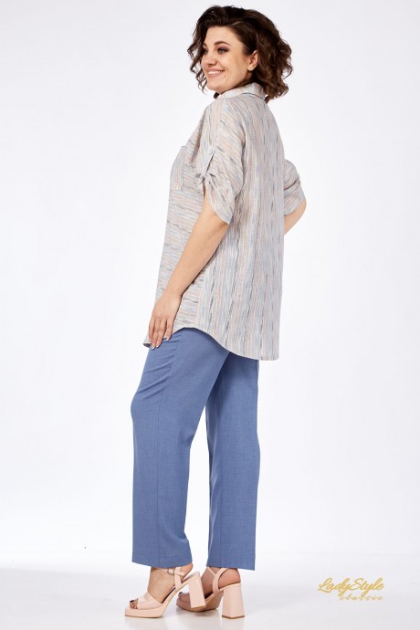Костюм/комплект Lady Style Classic 1577-2 голубой, серый размер 48-58 #4