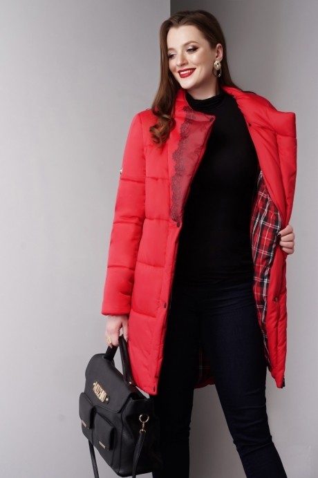 Пальто Lissana 2930 красный размер 52-56 #4