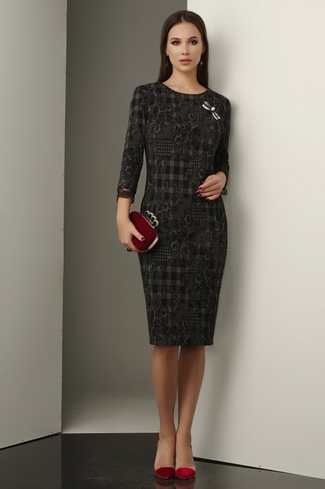 Платье Lissana 3241 серо-черный размер 50-54 #4