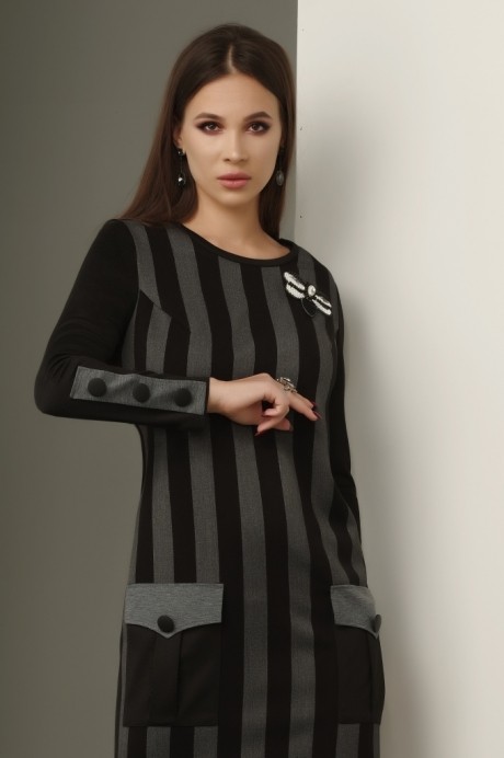 Платье Lissana 3233 черно-серый размер 48-52 #4