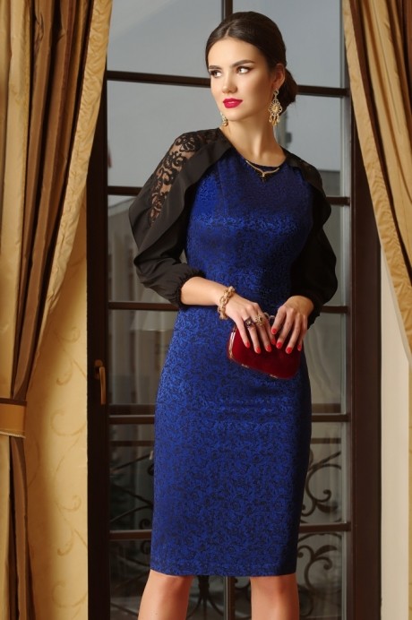 Вечернее платье Lissana 3292 индиго размер 48-52 #3