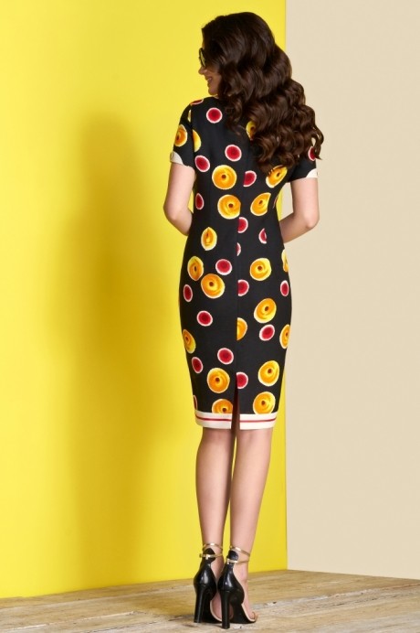 Платье Lissana 3375 черный с желтым размер 50-54 #2