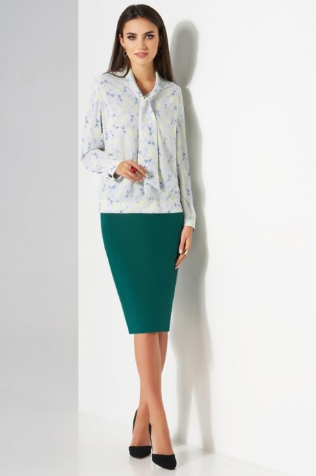 Костюм/комплект Lissana 3181 серая блуза+стрекоза размер 54-58 #2