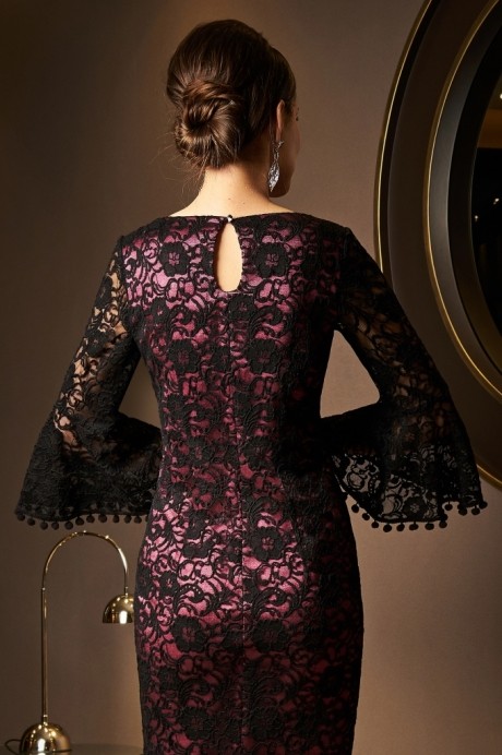 Вечернее платье Lissana 3501 черный+розовый размер 52-56 #4