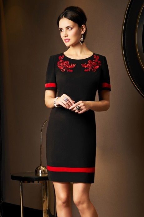 Вечернее платье Lissana 3530 черный+красный размер 46-50 #3