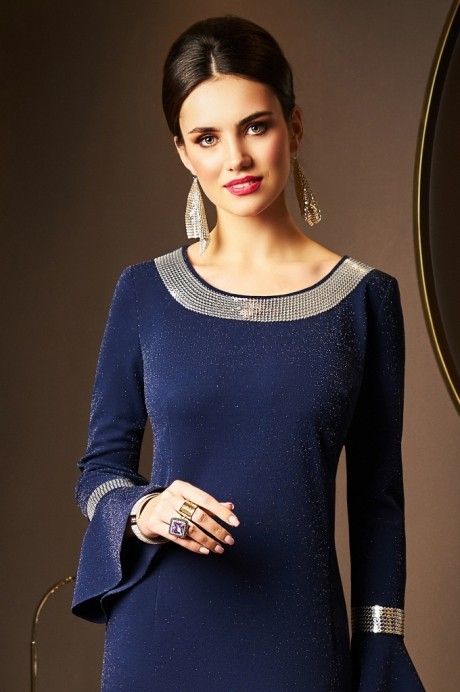 Вечернее платье Lissana 3528 синий размер 50-54 #4