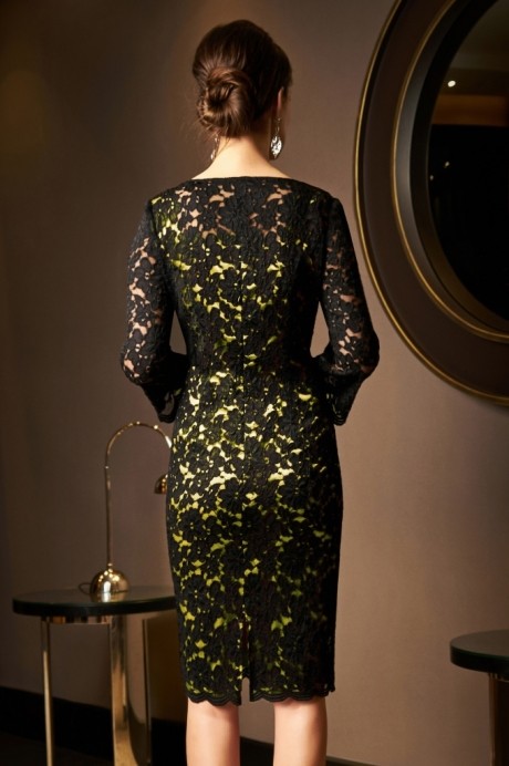 Вечернее платье Lissana 3524 желтый+черный размер 48-52 #4