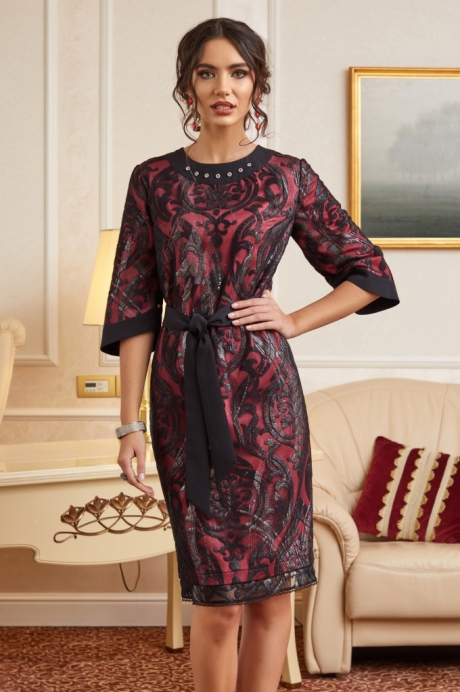 Вечернее платье Lissana 3864 черный с ярко-розовым размер 48-52 #7