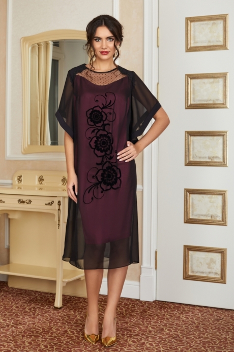 Вечернее платье Lissana 3890 розовый+черный размер 54-58 #1