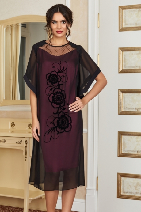 Вечернее платье Lissana 3890 розовый+черный размер 54-58 #3