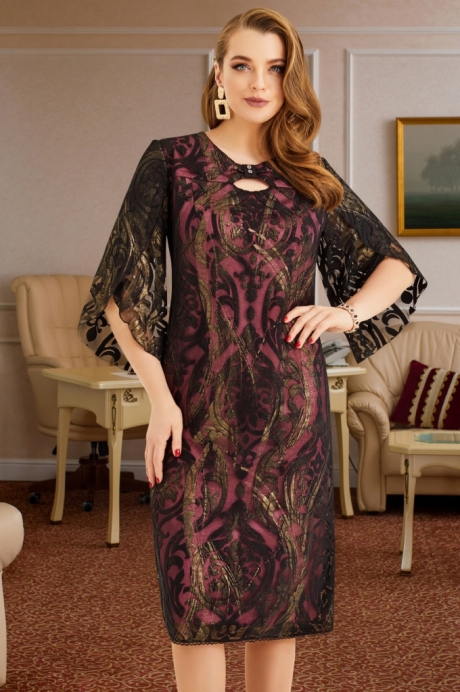 Вечернее платье Lissana 3892 черный с розовым размер 54-58 #3