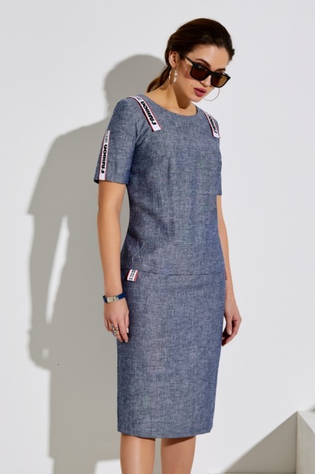 Платье Lissana 4006 серо-синий размер 48-52 #3