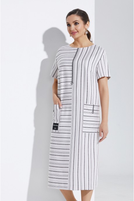 Платье Lissana 4549 белый в черную полоску размер 54-58 #2