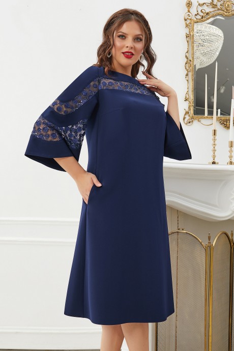 Платье Lissana 4619 синий размер 52-56 #2