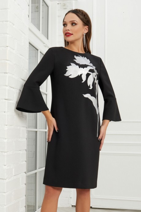 Вечернее платье Lissana 4617 чёрный, принт размер 44-48 #2