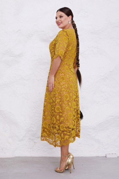 Вечернее платье Lissana 4839 горчица размер 50-54 #4