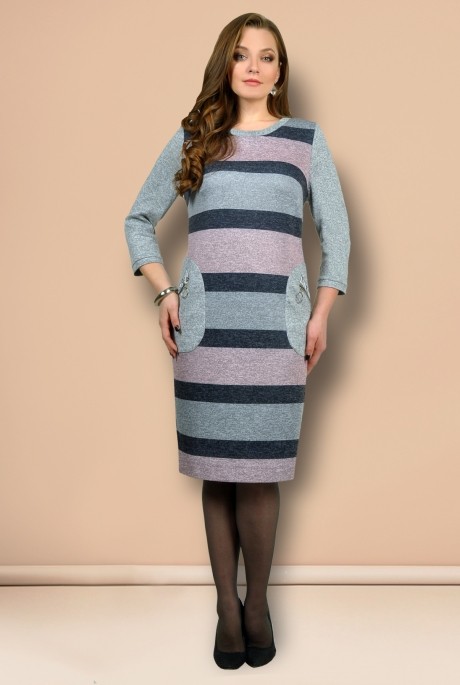 Платье Мишель Стиль 646 серо-розовый размер 52-58 #1