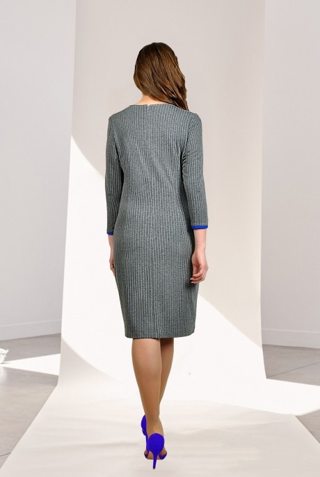 Платье Мишель Стиль 653 серый полоска размер 48-52 #2