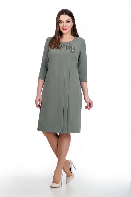 Вечернее платье Мишель Стиль 717 св. зеленый размер 52-56 #1