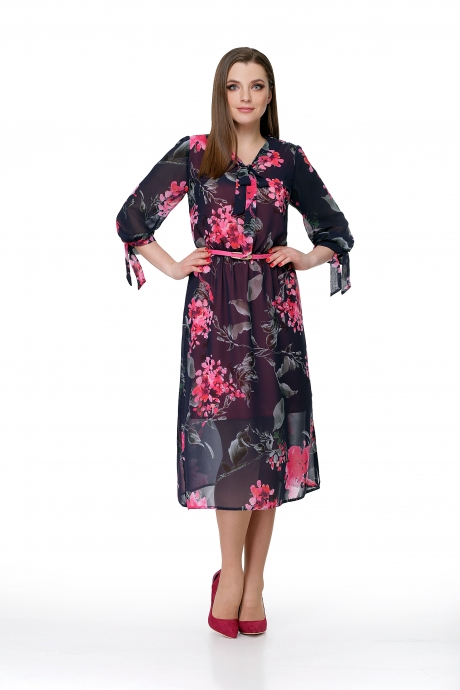 Платье Мишель Стиль 761 розовые цветы размер 50-54 #1