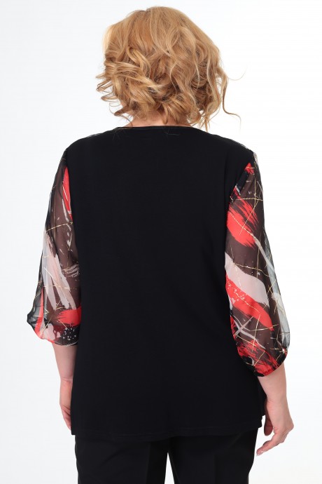 Блузка Мишель Стиль 983 черно-красный размер 56-60 #3