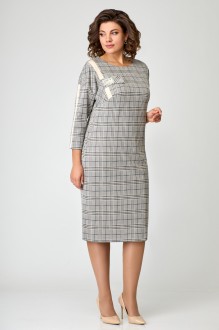 Платье Мишель Стиль 1076 бежево-серый #1