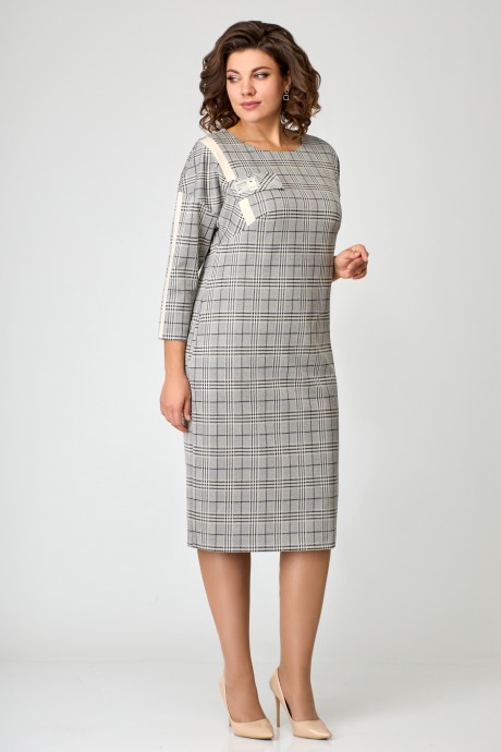 Платье Мишель Стиль 1076 бежево-серый размер 50-54 #1