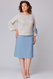 Костюм/комплект Мишель Стиль 1210 двойка -1 бежево-голубой #1