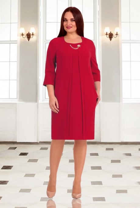 Вечернее платье Мишель Стиль 514 красный размер 52-56 #1