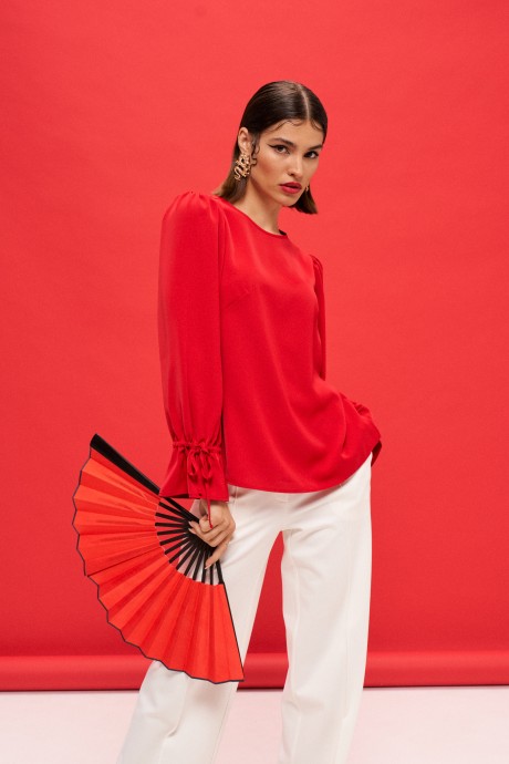 Блузка Vizanti 9149 красный размер 44-52 #2