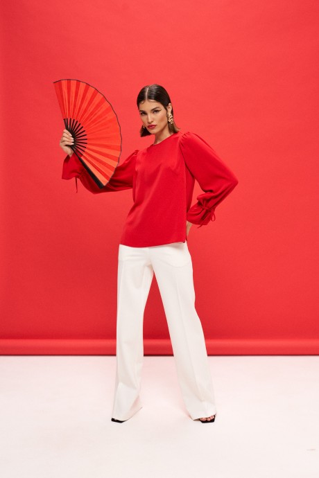 Блузка Vizanti 9149 красный размер 44-52 #3
