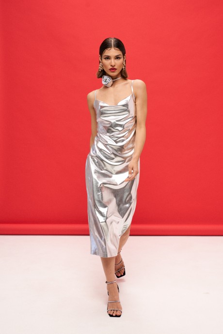 Вечернее платье Vizanti 9386 серебро размер 42-48 #1