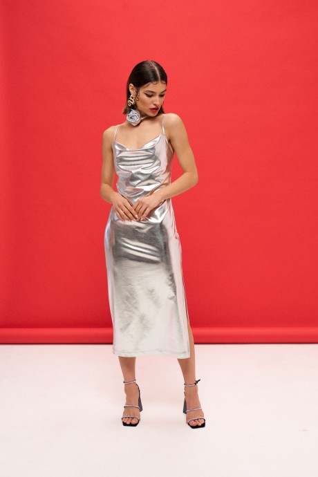 Вечернее платье Vizanti 9386 серебро размер 42-48 #3