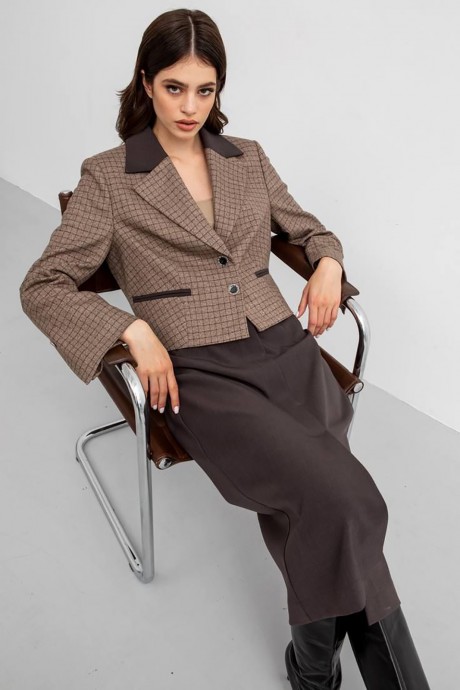 Жакет (пиджак) Vizanti 9144 коричневый размер 42-50 #1