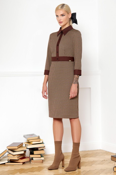 Платье Vizanti 9315 коричневый размер 48-54 #1