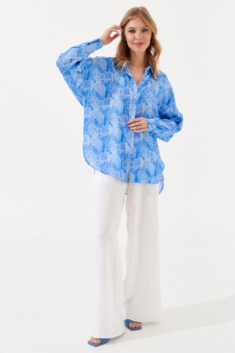 Рубашка Vizanti 9601 one size голубой размер 42-50 #3