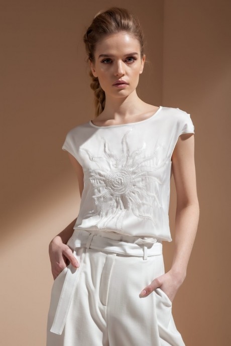 Блузка, туника, рубашка Nova Line 2922 молочный размер 42-50 #2