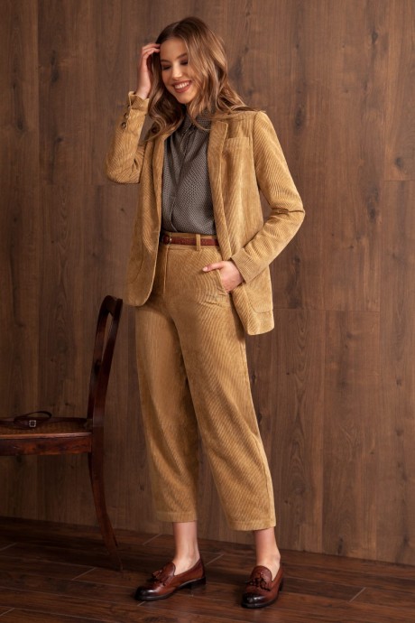 Жакет (пиджак) Nova Line 10107 бежево-коричневый размер 42-52 #4