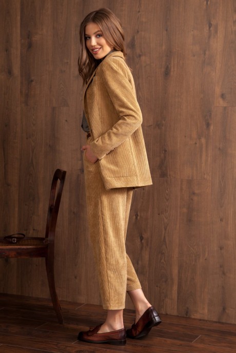 Жакет (пиджак) Nova Line 10107 бежево-коричневый размер 42-52 #5