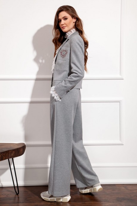 Жакет (пиджак) Nova Line 10247 Серый меланж размер 42-52 #3