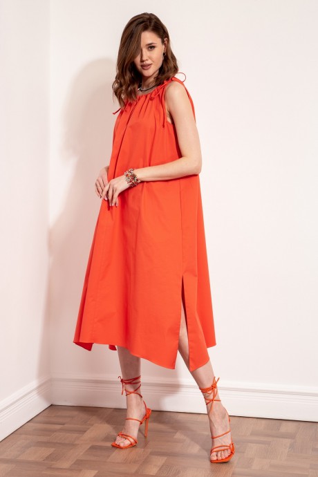 Платье Nova Line 50217 Мандариновый размер 42-52 #1