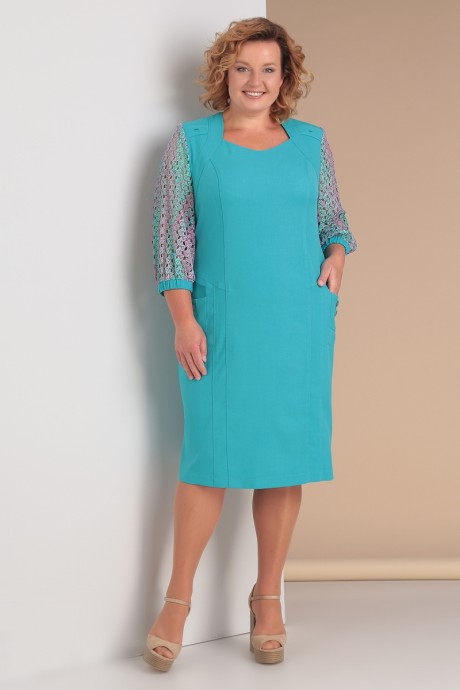 Платье ALGRANDA (Novella Sharm) 3068 бирюза размер 52-56 #1