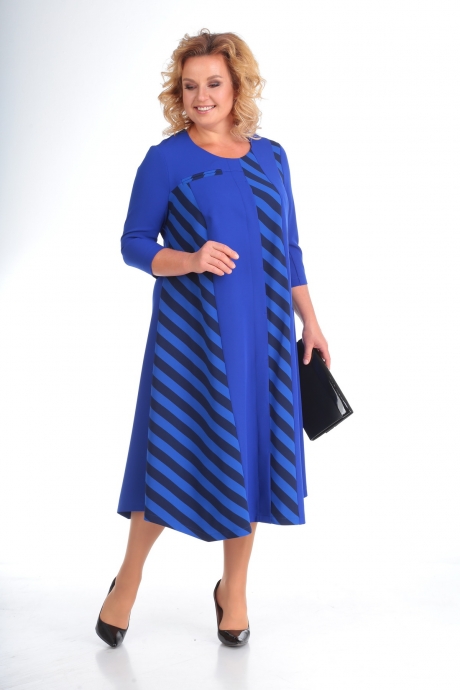 Платье ALGRANDA (Novella Sharm) 3346 синий полоска размер 60-70 #2