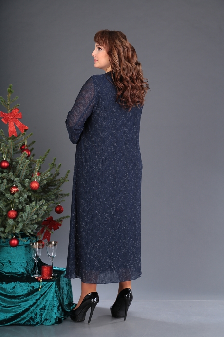 Вечернее платье ALGRANDA (Novella Sharm) 3345 тёмно-синий размер 64-76 #3