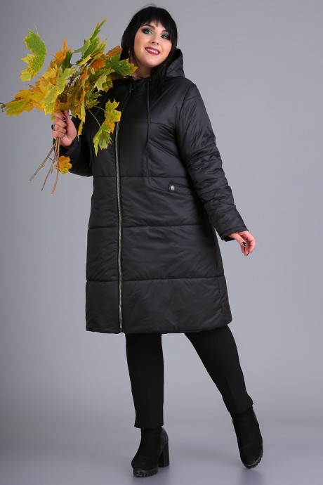 Пальто ALGRANDA (Novella Sharm) 3631 чёрный размер 64-74 #4